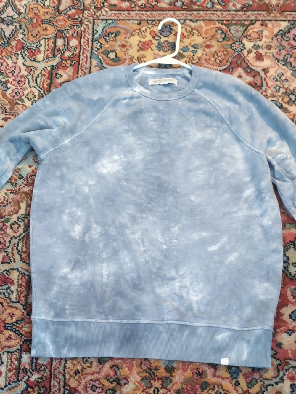 Outerknown Men's Sky Blue Tie-Dye Crewneck Pullover